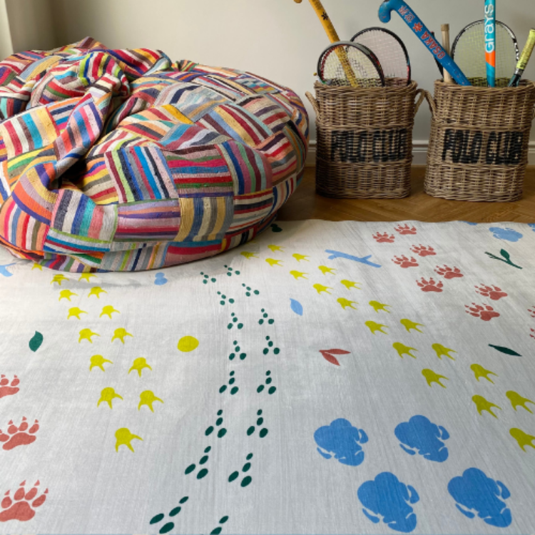 Picture of FOOTPRINTS MULTICOLOURED | ZIMEMA CTCA (PRINTED RUG)